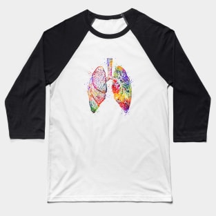 Lungs Anatomy Art Colorful Watercolor Gift Baseball T-Shirt